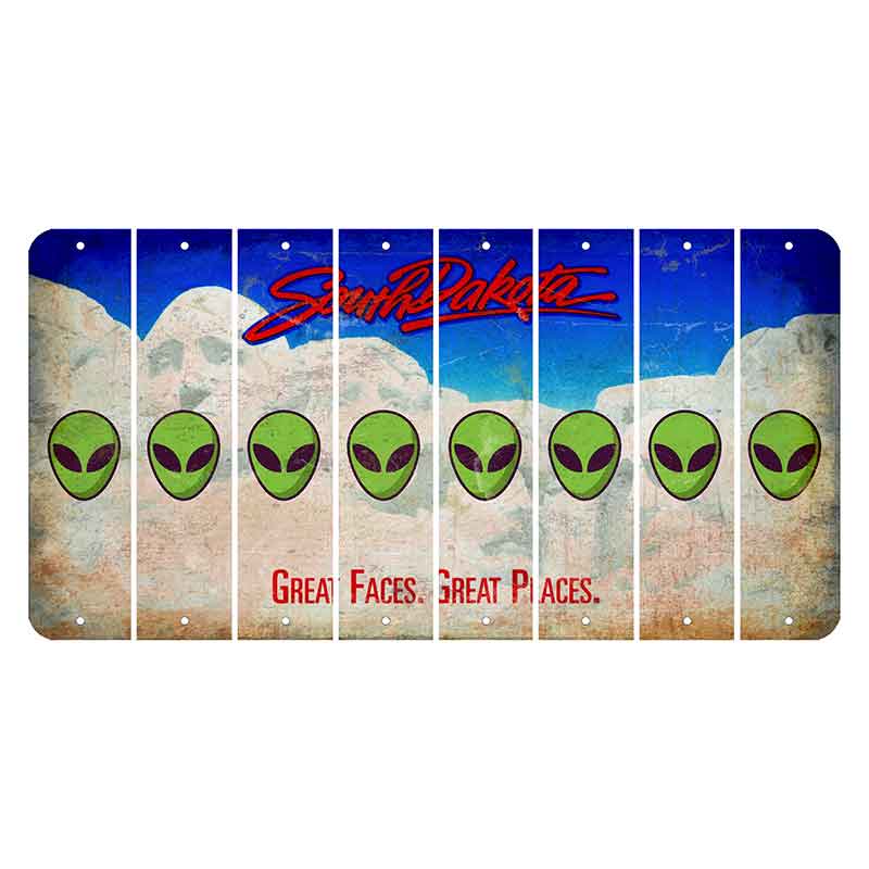 South Dakota Great Faces Great Places Cut License Plate Strips (Set of 8) Alien