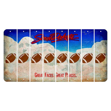 South Dakota Great Faces Great Places Cut License Plate Strips (Set of 8) Football