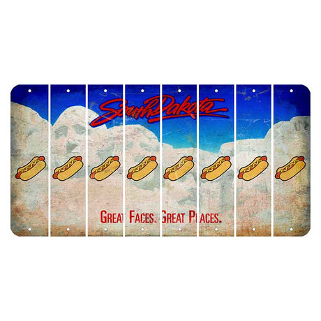 South Dakota Great Faces Great Places Cut License Plate Strips (Set of 8) Hotdog