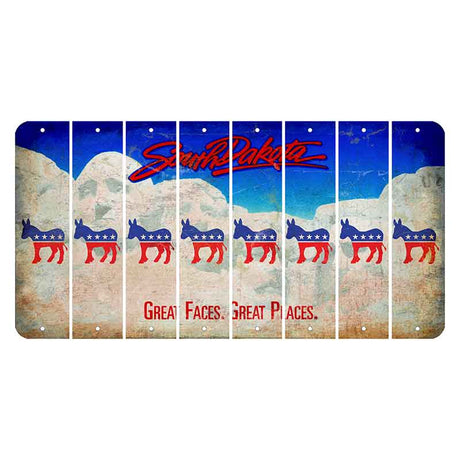 South Dakota Great Faces Great Places Cut License Plate Strips (Set of 8) Democrat