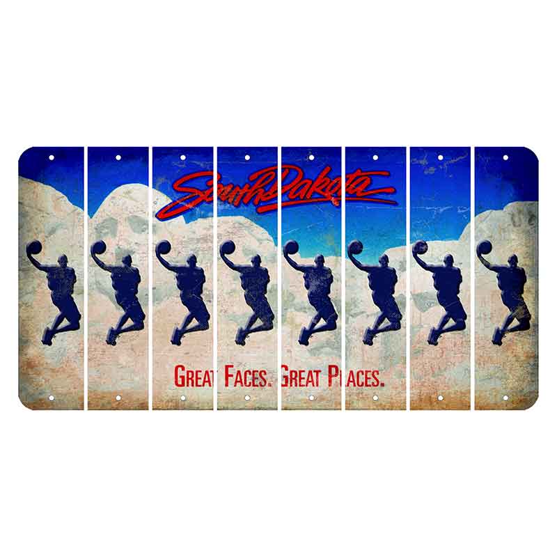 South Dakota Great Faces Great Places Cut License Plate Strips (Set of 8) Basketball Player