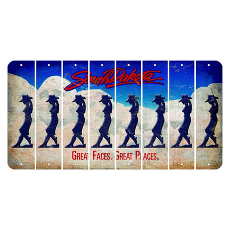 South Dakota Great Faces Great Places Cut License Plate Strips (Set of 8) Cowgirl - Leaning