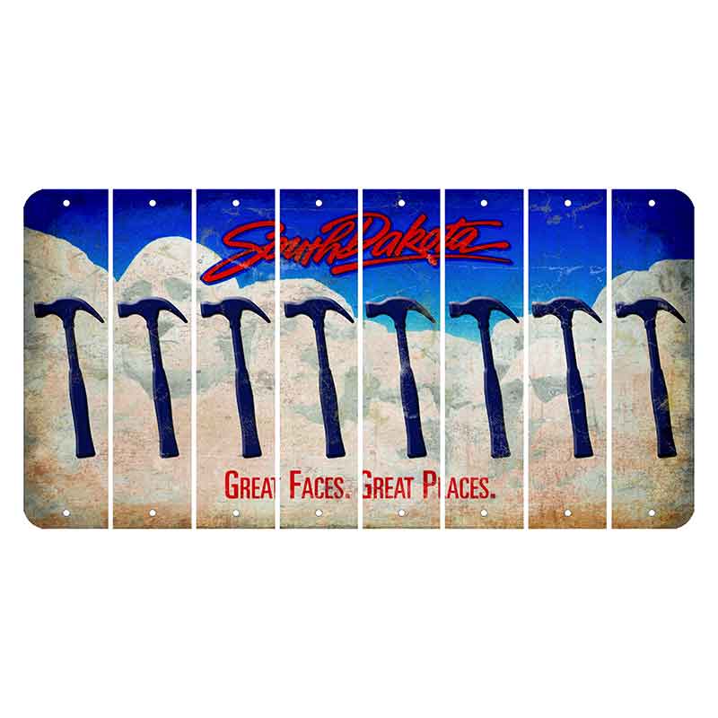 South Dakota Great Faces Great Places Cut License Plate Strips (Set of 8) Hammer