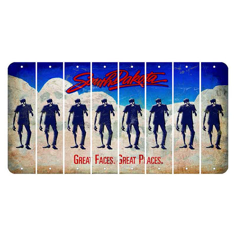 South Dakota Great Faces Great Places Cut License Plate Strips (Set of 8) Zombie