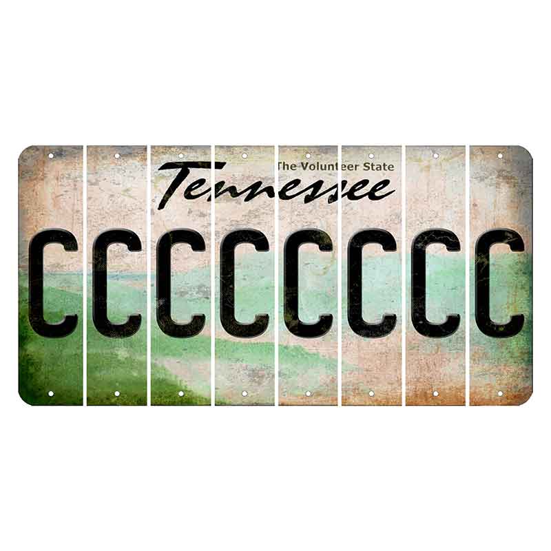 Tennessee Green Rolling Hills Cut License Plate Strips (Set of 8) C