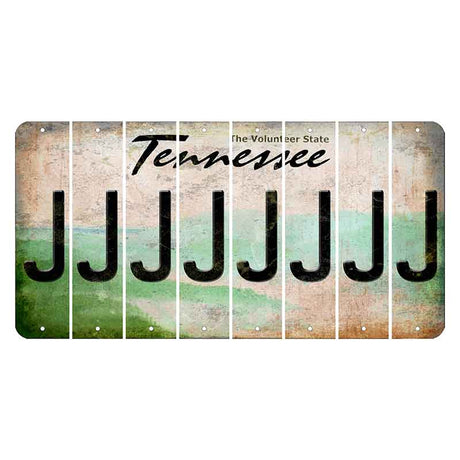 Tennessee Green Rolling Hills Cut License Plate Strips (Set of 8) J