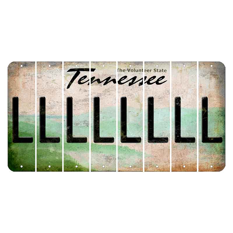 Tennessee Green Rolling Hills Cut License Plate Strips (Set of 8) L