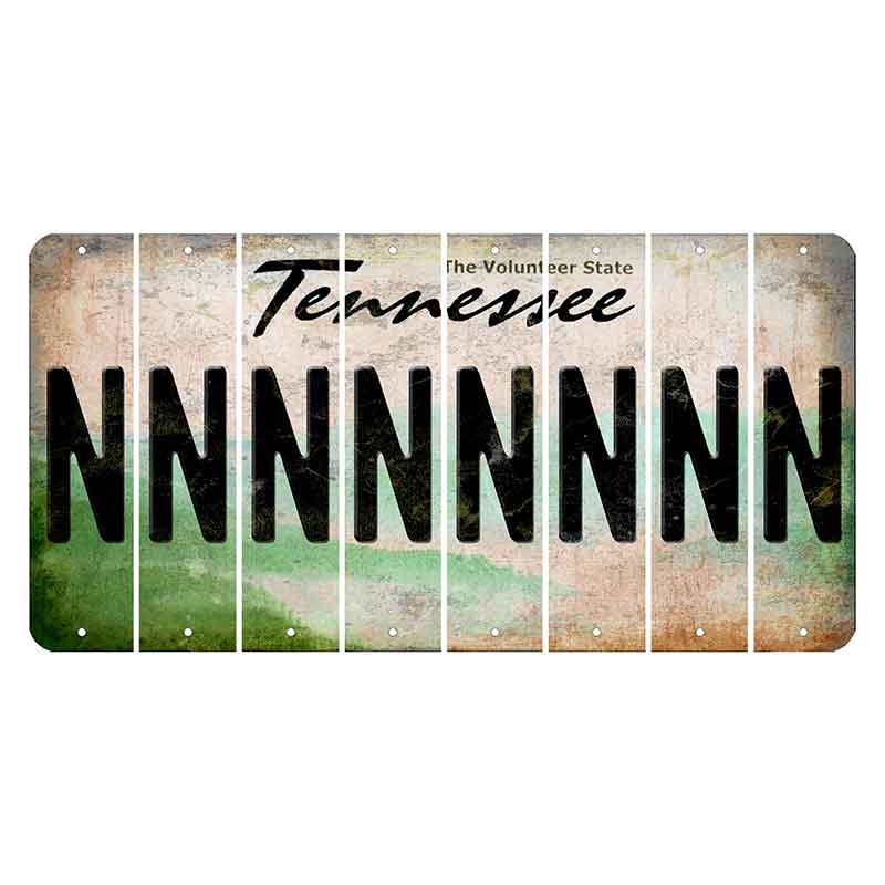 Tennessee Green Rolling Hills Cut License Plate Strips (Set of 8) N