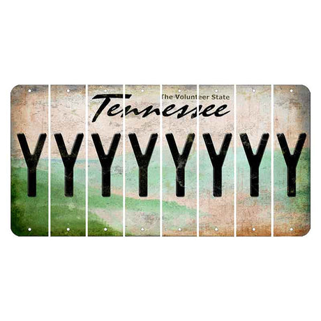 Tennessee Green Rolling Hills Cut License Plate Strips (Set of 8) Y