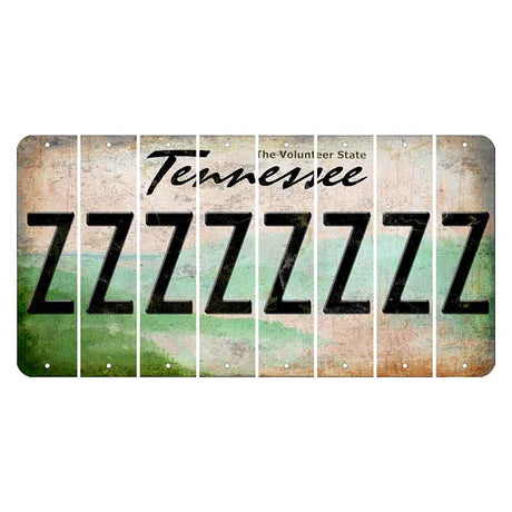 Tennessee Green Rolling Hills Cut License Plate Strips (Set of 8) Z