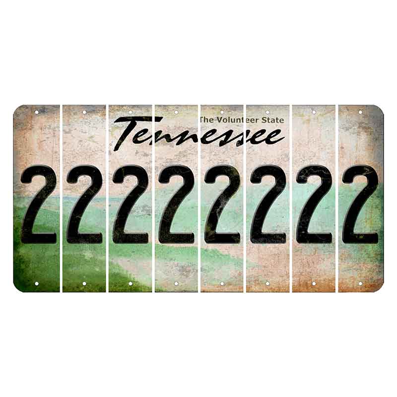 Tennessee Green Rolling Hills Cut License Plate Strips (Set of 8) 2