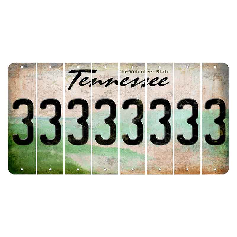 Tennessee Green Rolling Hills Cut License Plate Strips (Set of 8) 3