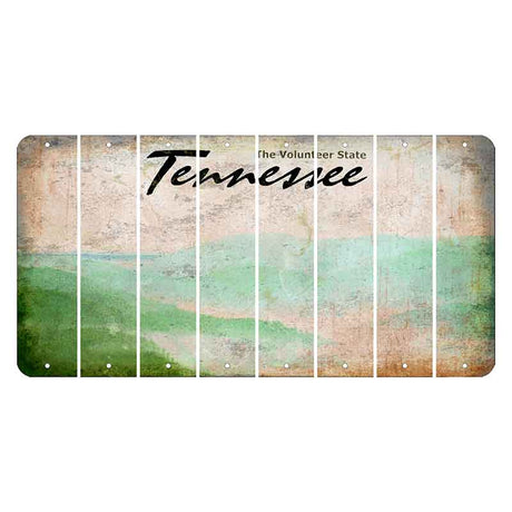 Tennessee Green Rolling Hills Cut License Plate Strips (Set of 8) Blank