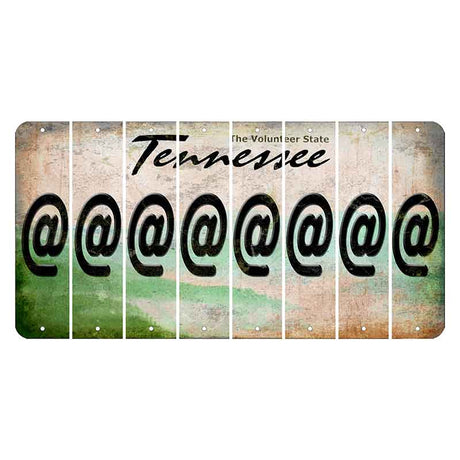 Tennessee Green Rolling Hills Cut License Plate Strips (Set of 8) At Sign