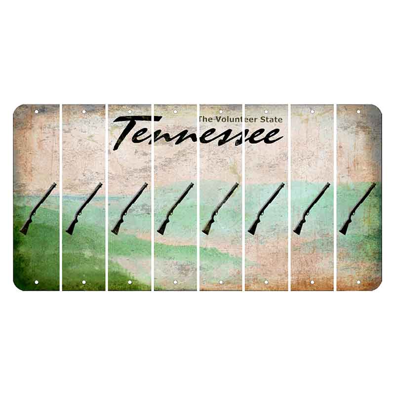 Tennessee Green Rolling Hills Cut License Plate Strips (Set of 8) Shotgun