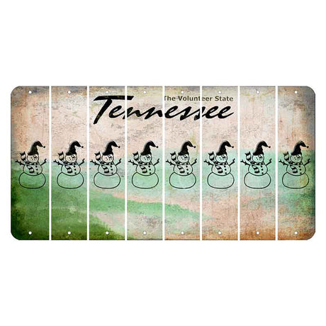 Tennessee Green Rolling Hills Cut License Plate Strips (Set of 8) Snowman