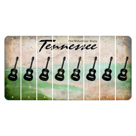 Tennessee Green Rolling Hills Cut License Plate Strips (Set of 8) Guitar