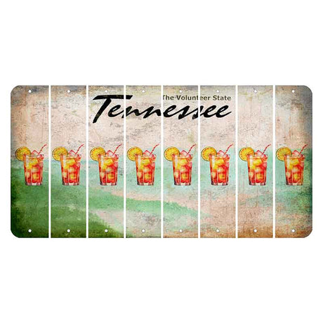 Tennessee Green Rolling Hills Cut License Plate Strips (Set of 8) Cocktail