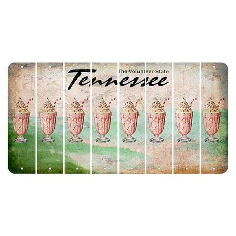 Tennessee Green Rolling Hills Cut License Plate Strips (Set of 8) Milkshake