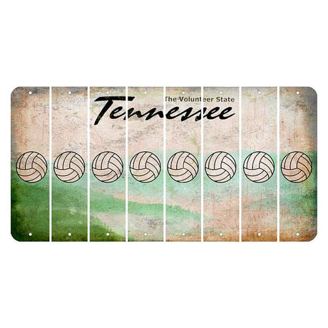 Tennessee Green Rolling Hills Cut License Plate Strips (Set of 8) Volleyball