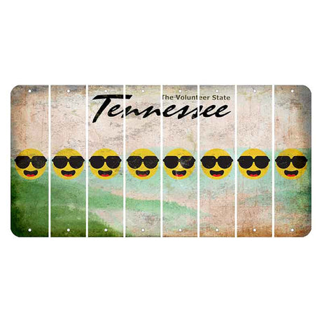 Tennessee Green Rolling Hills Cut License Plate Strips (Set of 8) Emoji - Shades