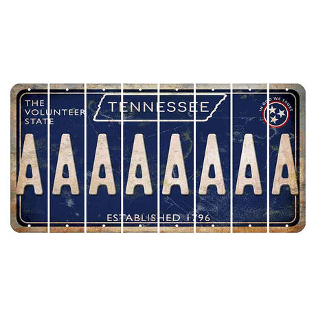 Tennessee Blue Cut License Plate Strips (Set of 8) A