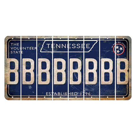 Tennessee Blue Cut License Plate Strips (Set of 8) B