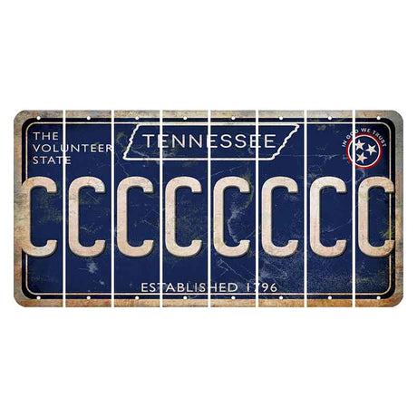 Tennessee Blue Cut License Plate Strips (Set of 8) C