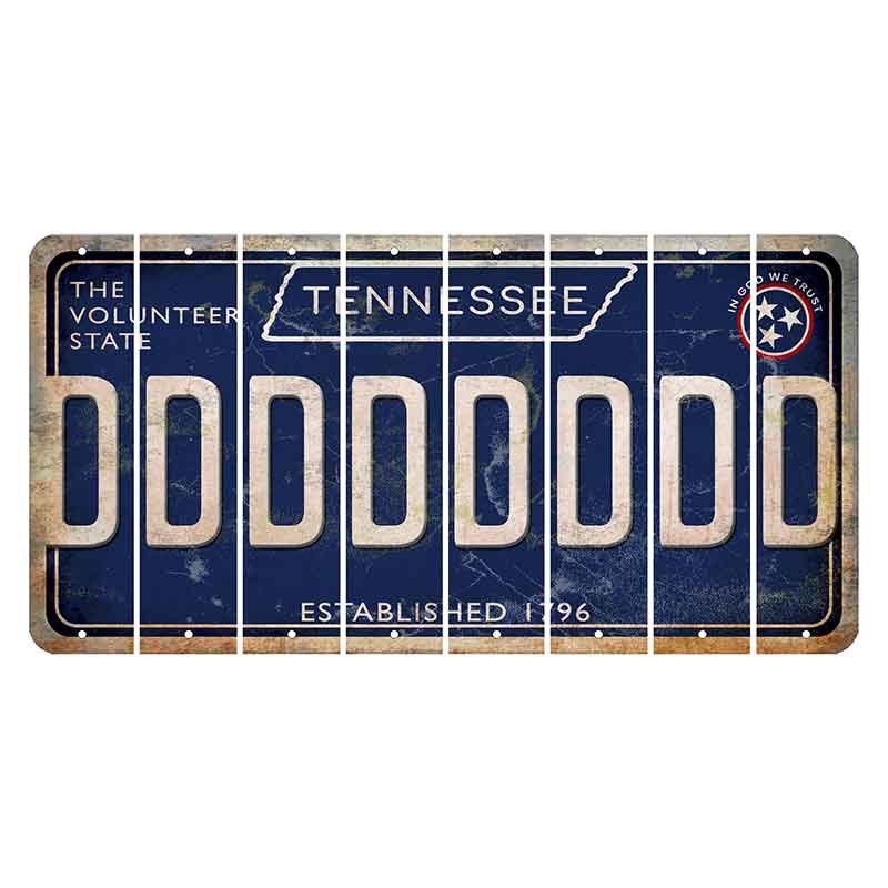 Tennessee Blue Cut License Plate Strips (Set of 8) D