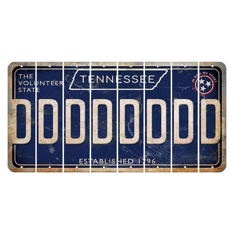 Tennessee Blue Cut License Plate Strips (Set of 8) D