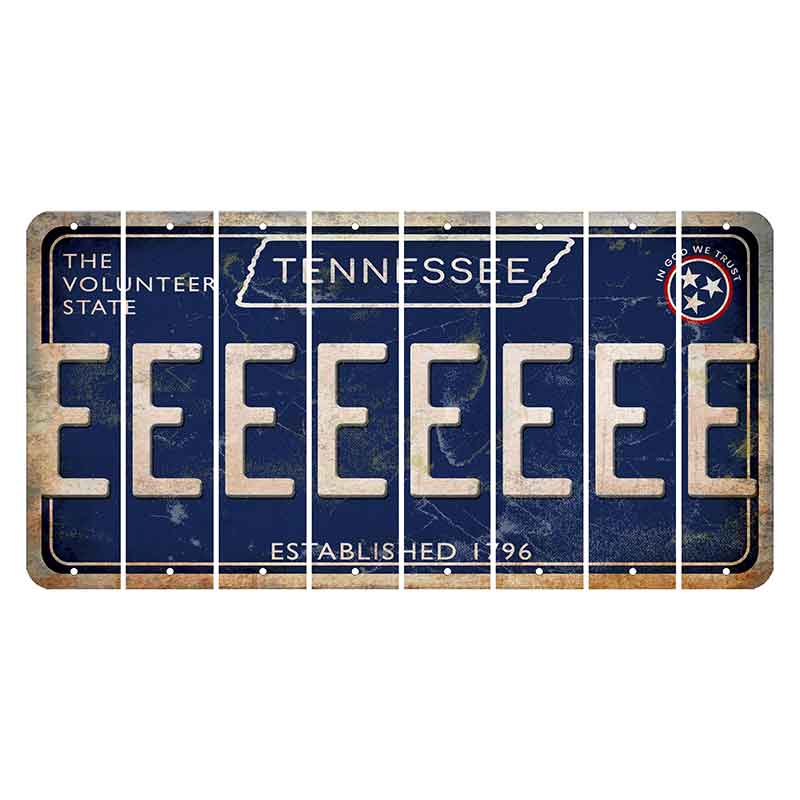 Tennessee Blue Cut License Plate Strips (Set of 8) E