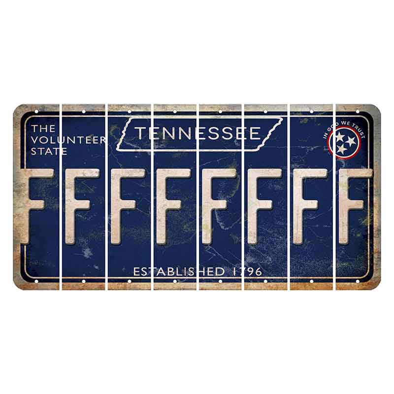 Tennessee Blue Cut License Plate Strips (Set of 8) F