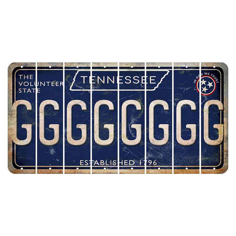 Tennessee Blue Cut License Plate Strips (Set of 8) G