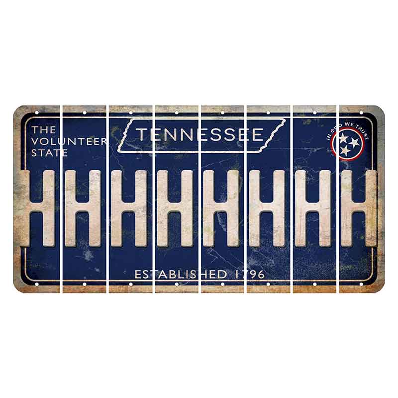 Tennessee Blue Cut License Plate Strips (Set of 8) H