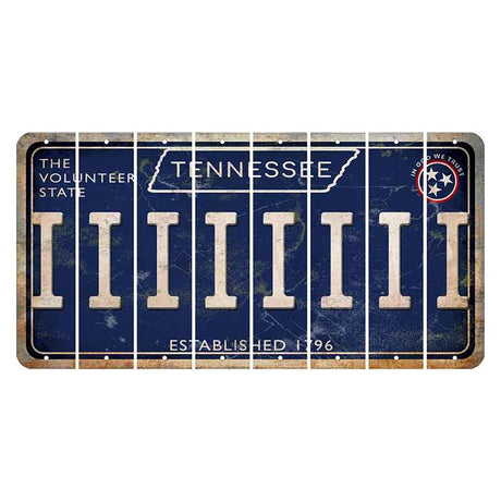 Tennessee Blue Cut License Plate Strips (Set of 8) I