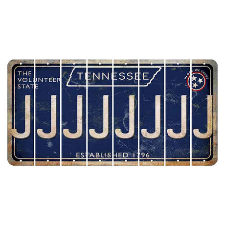 Tennessee Blue Cut License Plate Strips (Set of 8) J