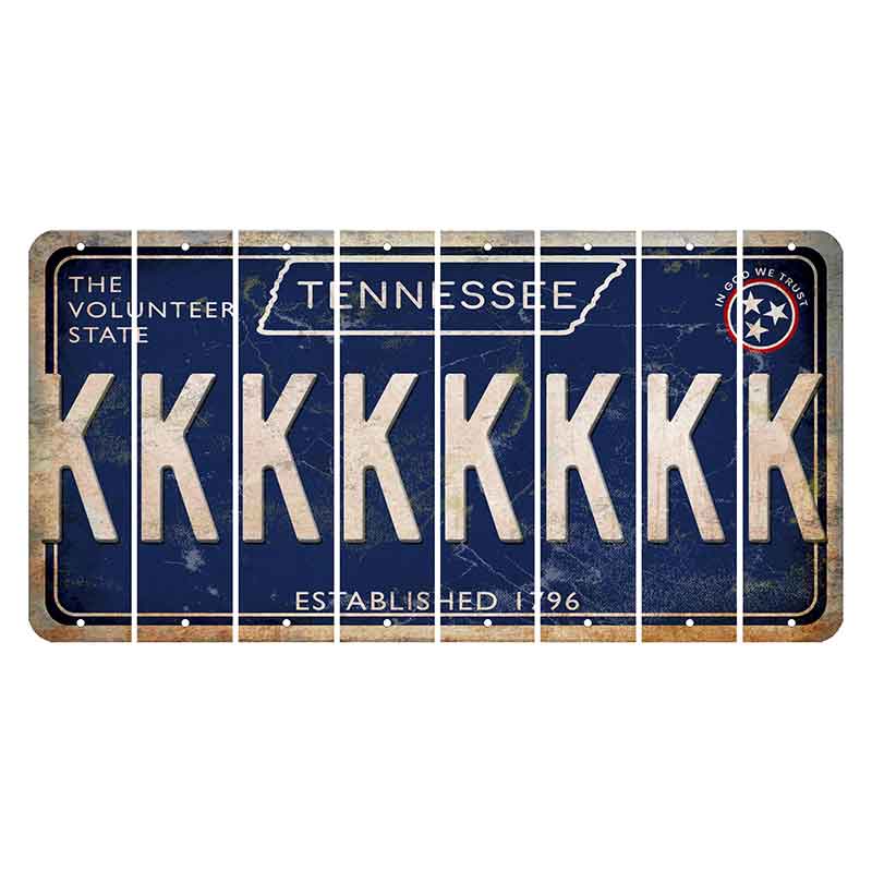 Tennessee Blue Cut License Plate Strips (Set of 8) K