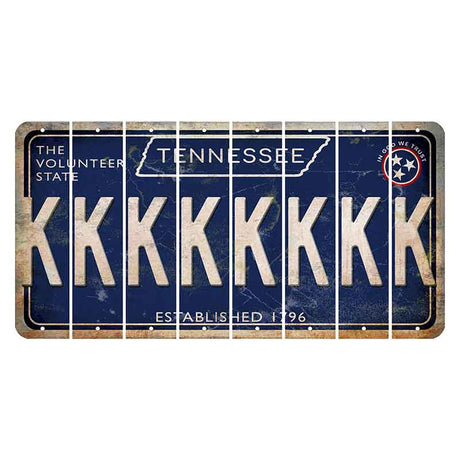 Tennessee Blue Cut License Plate Strips (Set of 8) K