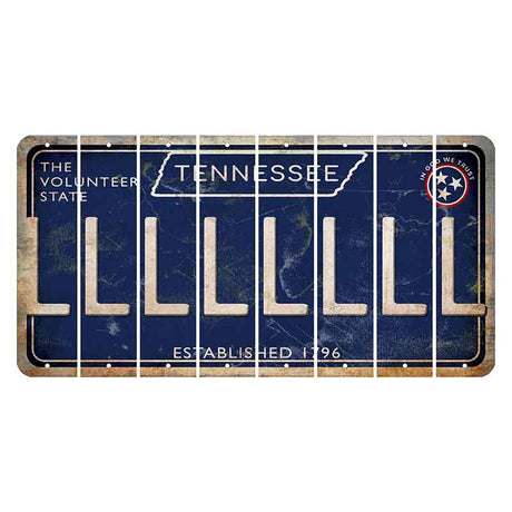 Tennessee Blue Cut License Plate Strips (Set of 8) L