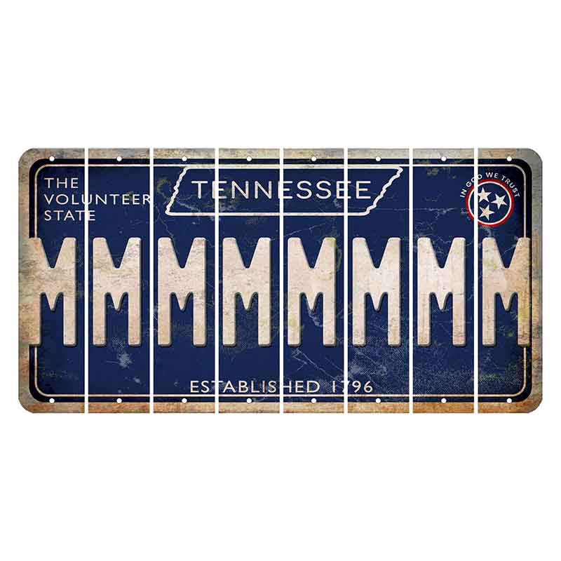 Tennessee Blue Cut License Plate Strips (Set of 8) M