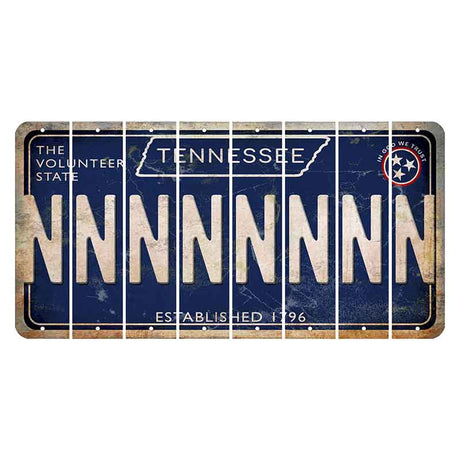 Tennessee Blue Cut License Plate Strips (Set of 8) N