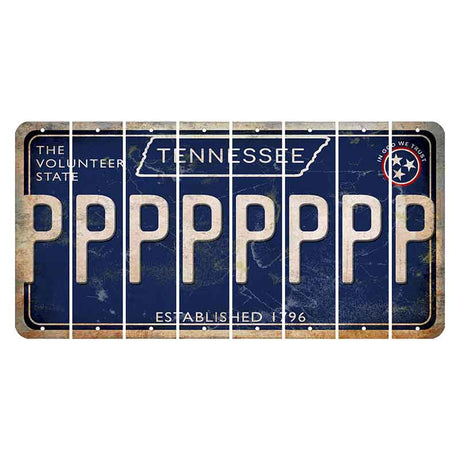 Tennessee Blue Cut License Plate Strips (Set of 8) P