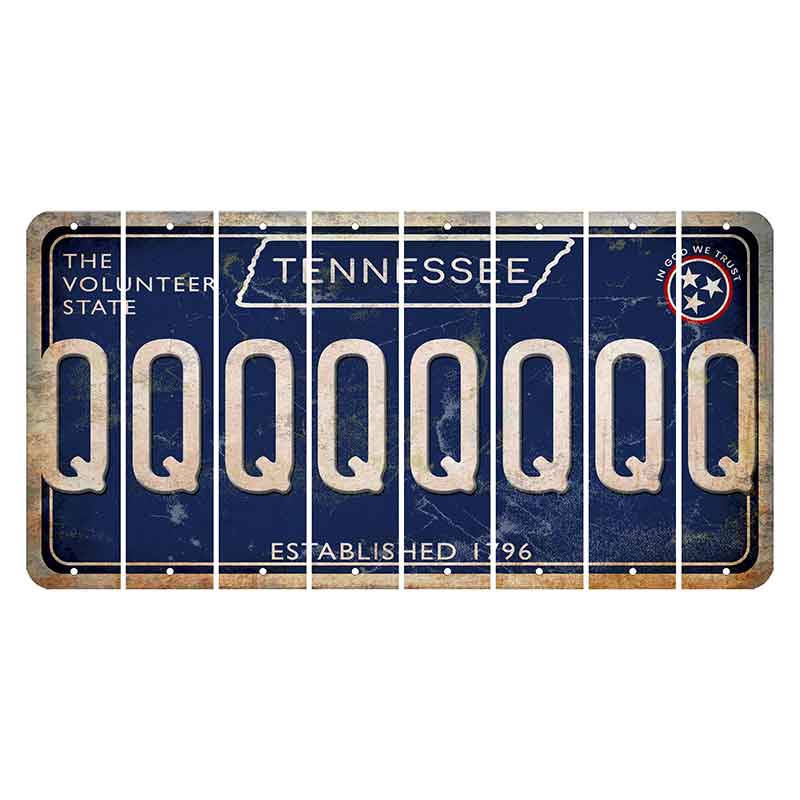 Tennessee Blue Cut License Plate Strips (Set of 8) Q