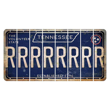 Tennessee Blue Cut License Plate Strips (Set of 8) R