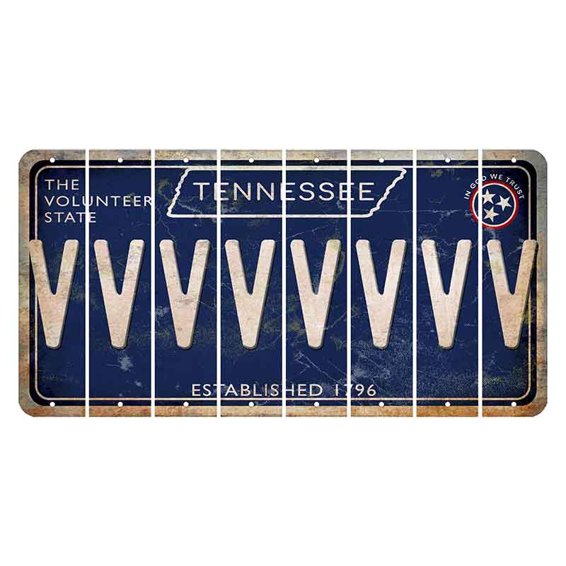 Tennessee Blue Cut License Plate Strips (Set of 8) V