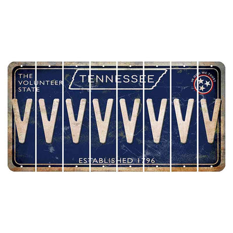 Tennessee Blue Cut License Plate Strips (Set of 8) V