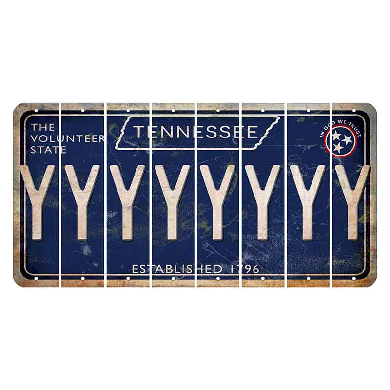 Tennessee Blue Cut License Plate Strips (Set of 8) Y