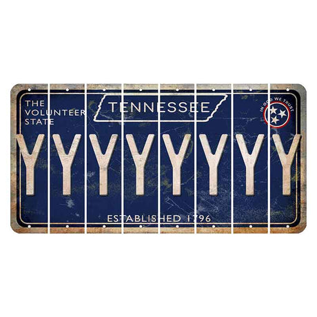 Tennessee Blue Cut License Plate Strips (Set of 8) Y