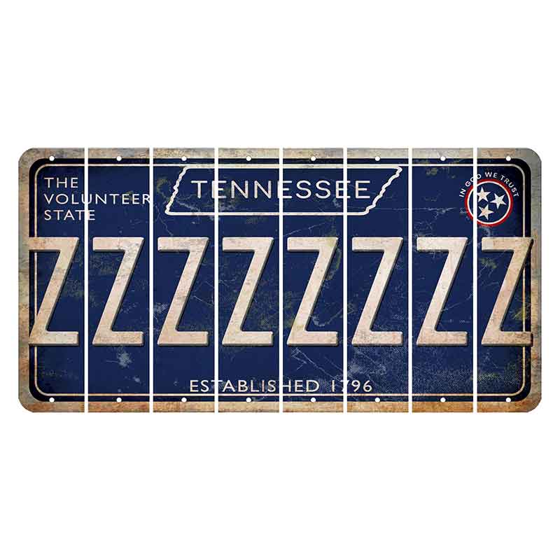 Tennessee Blue Cut License Plate Strips (Set of 8) Z