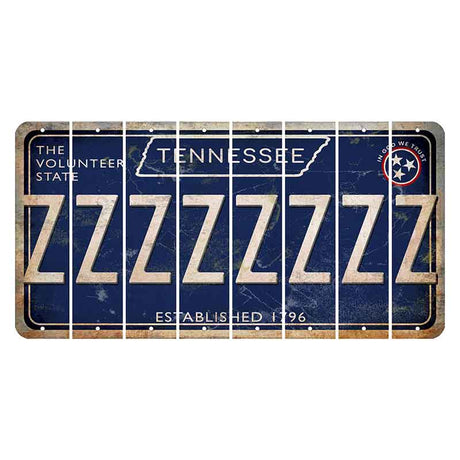 Tennessee Blue Cut License Plate Strips (Set of 8) Z